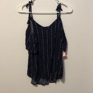 Navy blue off shoulder tank